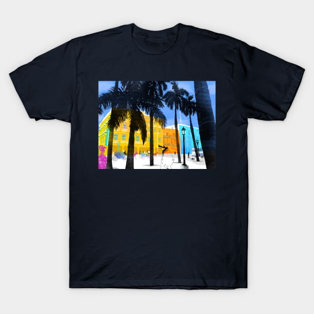 Tropical Cityscape T-Shirt by Tosik-Art